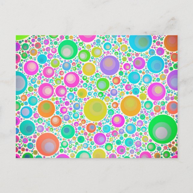 Pink Abstract Flower Garden Postcard (Front)