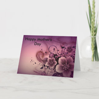 Pink Abstract Flowers Card