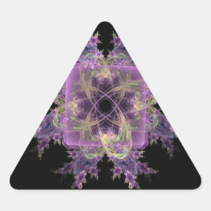 Pink Abstract Fowers Triangle Sticker