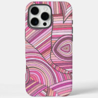 Pink Abstract Geometric Pattern with Curved Lines