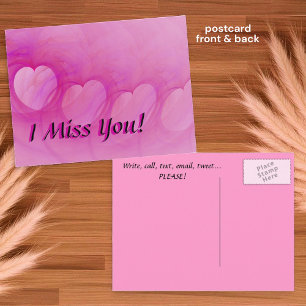 Pink Abstract Heart Post Card