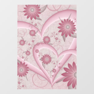 Pink Abstract Hearts & Flowers Love Fractal Art