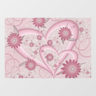 Pink Abstract Hearts & Flowers Love Fractal Art