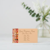 Pink Abstract Lace Roses Business Card (Standing Front)