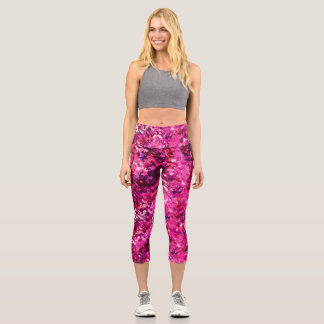 Pink Abstract Leggings for Women | Magenta Waterco