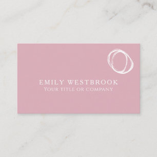 Pink Abstract Minimalist Art Professional Business Card