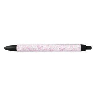 Pink Abstract Office File Folder Set Black Ink Pen