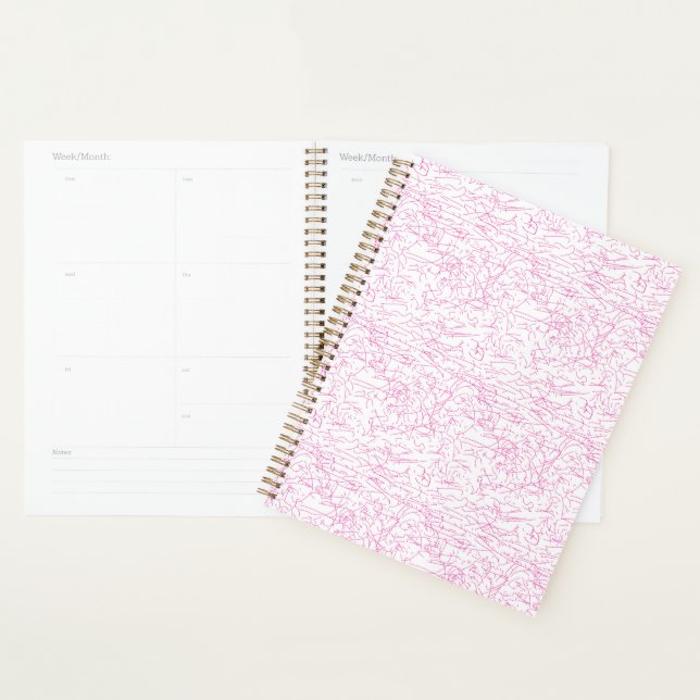 Pink Abstract Office File Folder Set Planner (Display)
