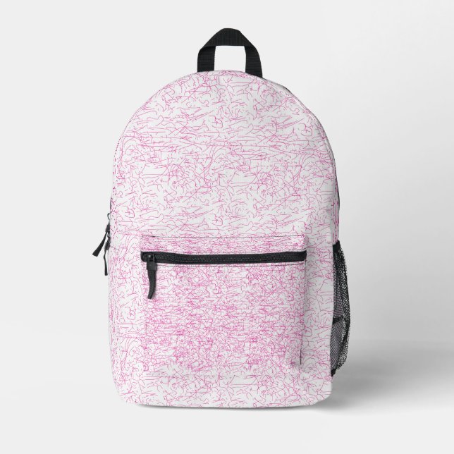 Pink Abstract Office File Folder Set Printed Backpack (Front)