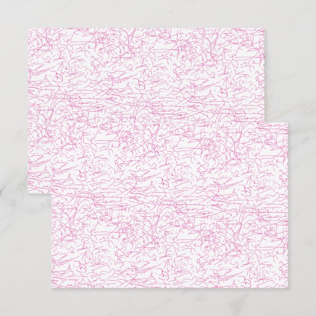 Pink Abstract Office File Folder Set Thank You Card (Front/Back)