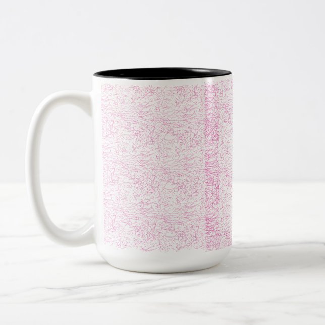 Pink Abstract Office File Folder Set Two-Tone Coffee Mug (Left)