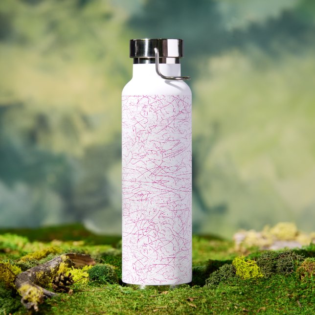 Pink Abstract Office File Folder Set Water Bottle (Outdoor (Rotated))