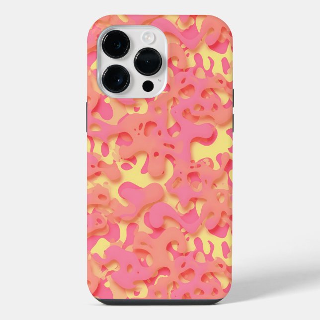 Pink Abstract Organic Pattern iPhone Case (Back)