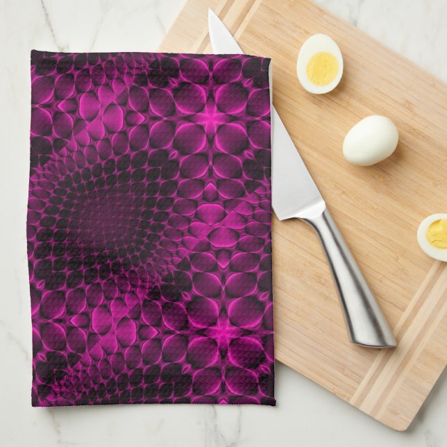 Pink Abstract Pattern Blanket Tea Towel (Quarter Fold)