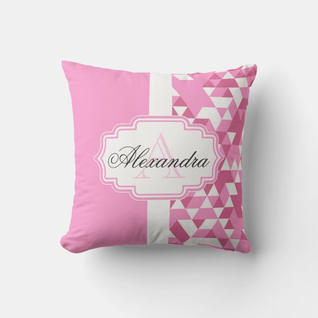 Pink Abstract Pattern Cushion (Front)