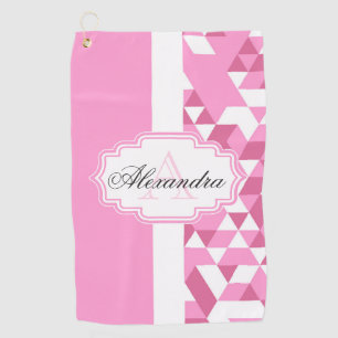Pink Abstract Pattern Golf Towel