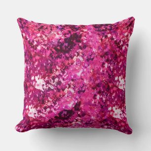 Pink Abstract Splatter Throw Pillow 