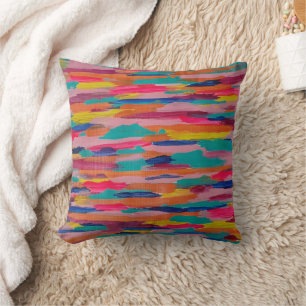 Pink Abstract Stripes Cushion