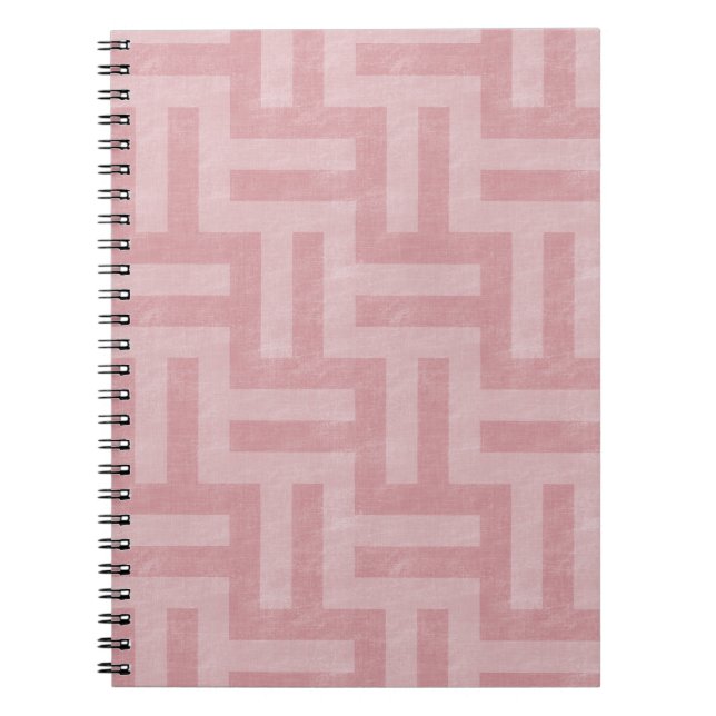 Pink Abstract Stripes Notebook (Front)