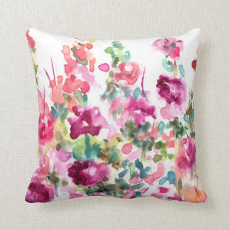 Pink Abstract Watercolor Flower Background Cushion