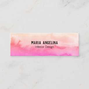 Pink abstract watercolor mini business card