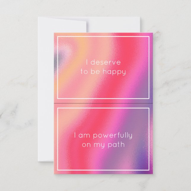 Pink Abstract Waves Horizontal 2 Affirmation Cards (Front)