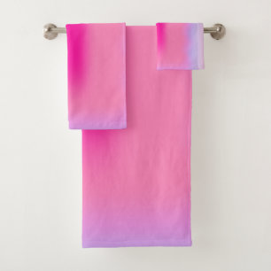 Pink Abstraction Gradient Bath Towel Set