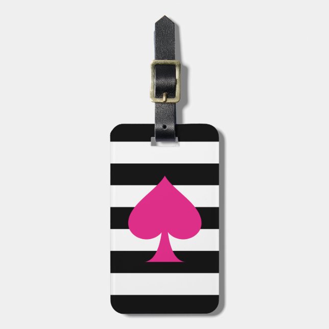 Pink Ace of Spades Luggage Tag (Front Vertical)
