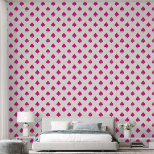 Pink Ace of Spades Pattern Retro Chic Fancy Wallpaper