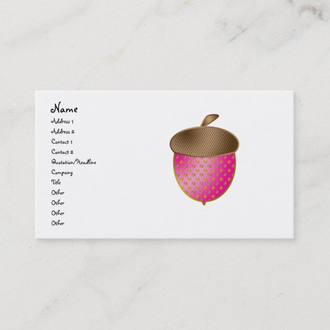 Pink acorn business card (Front)