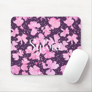 Pink Acrylic Paint Flower Petals Mouse Pad