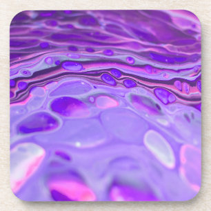 Pink Acrylic Purple, Fluid Art Painting Marble Coaster