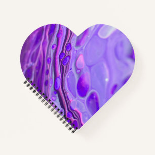 Pink Acrylic Purple, Fluid Art Painting Marble Notebook