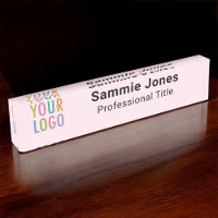 Pink Acrylic Table & Desk Name Plate Business Logo