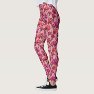 Pink Active Wear Carnation Themed Birthday Gifts  Leggings