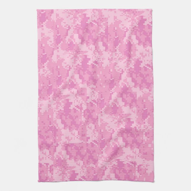 Pink ACU Camo Camouflage Girly Kitchen Dish Towel (Vertical)