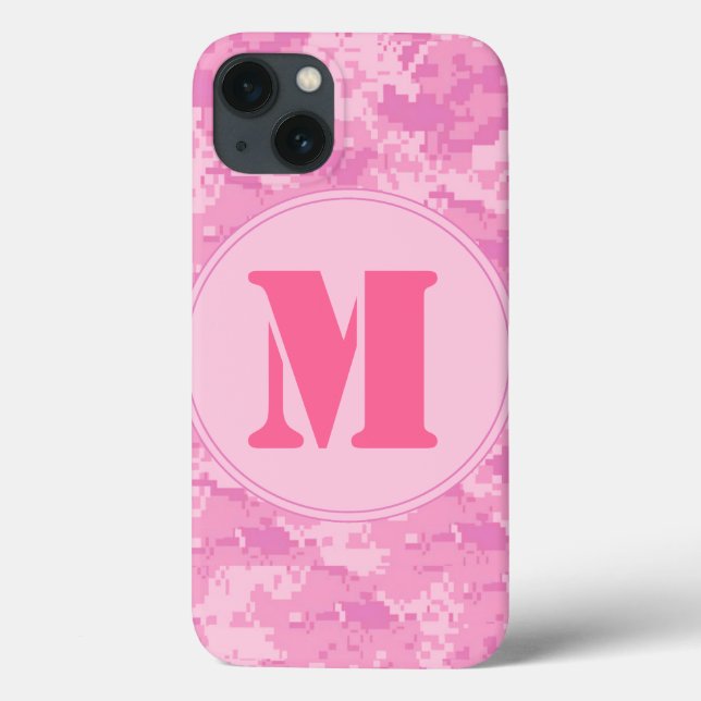 Pink ACU Camo Camouflage Girly Monogram IPAD Case (Back)