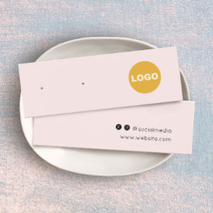 Pink Add Logo Stud Earring Jewellery Display Card
