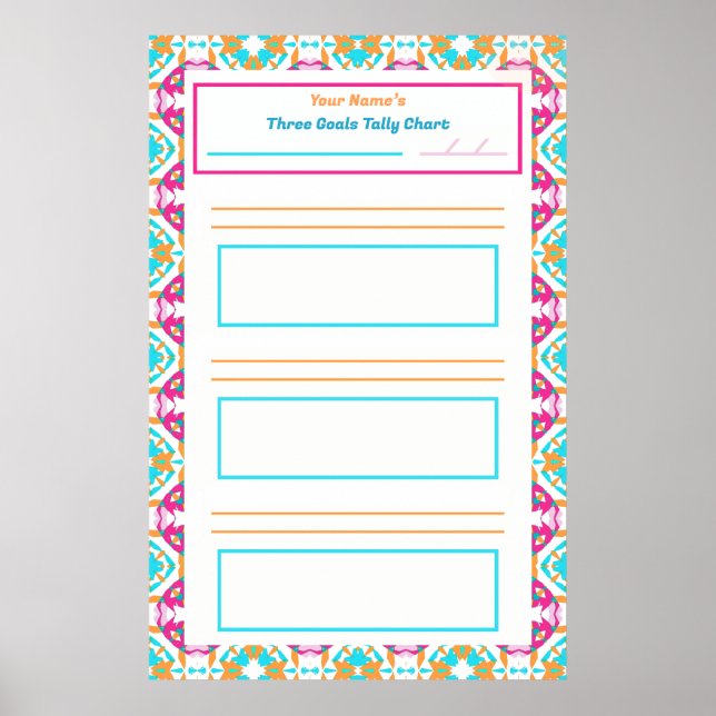 Pink ADHD Girl’s Goal Habit Tracker Chart Download (Front)