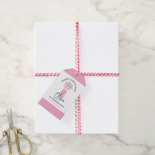 Pink Adorable Ballerina Birthday Party Gift Tags