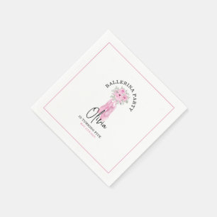 Pink Adorable Ballerina Birthday Party Napkin