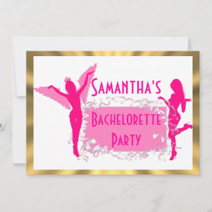 Pink adult bachelorette party invitation