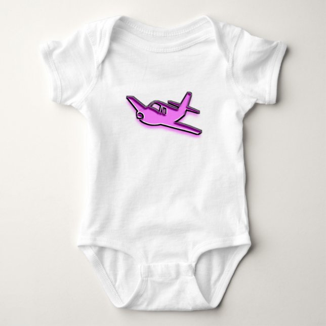 Pink Aeroplane Baby Bodysuit (Front)