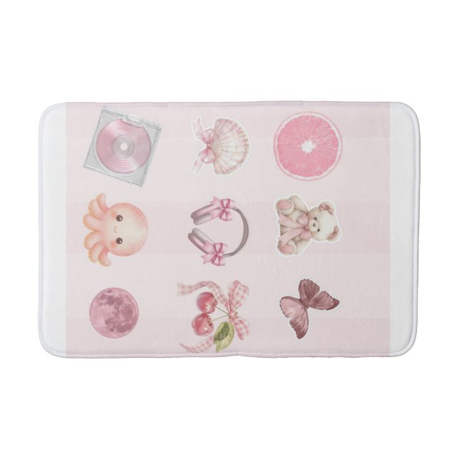 Pink Aesthetic  Bath Mat (Front)