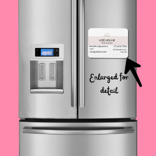 pink aesthetic business card Flexible Photo Magnet