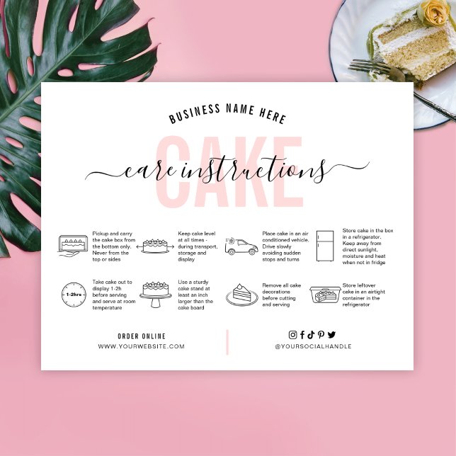 Pink Aesthetic Cake Care Card Thank You Card (Creator Uploaded)