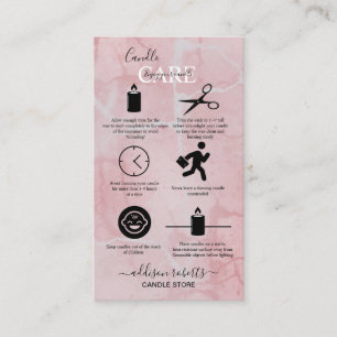 Pink Aesthetic Candle Care Business Card