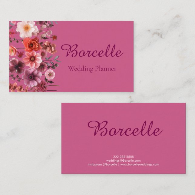 Pink Aesthetic Identity Wedding Planner Business Card (Front/Back)