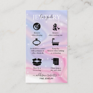 Pink Aesthetic Jewellery Care  Business Card