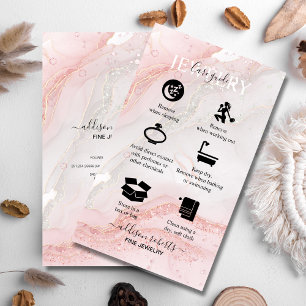 Pink Aesthetic Jewellery Care  Business Card